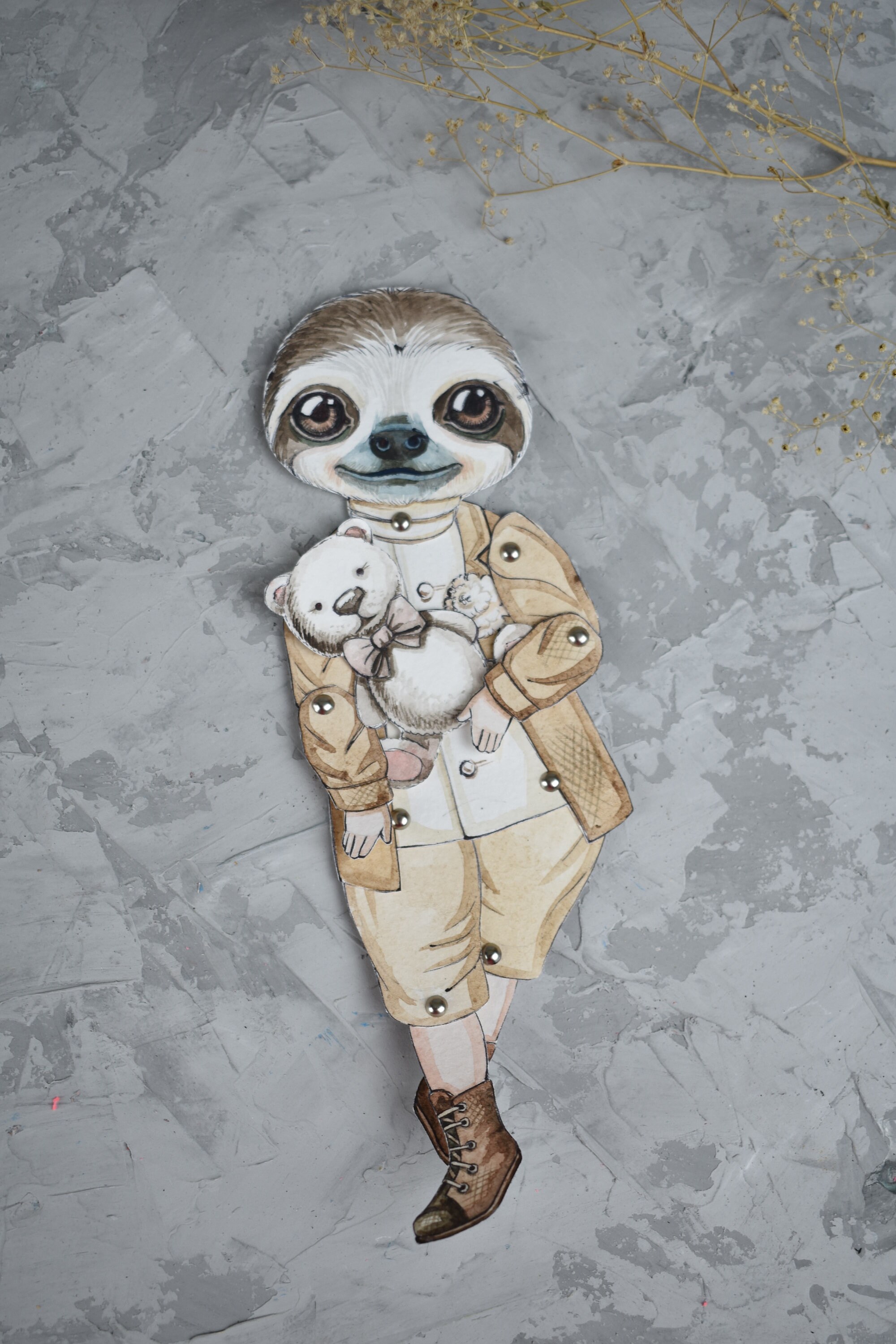 Sloth Paper Toy Sloth Gifts, Sloth Ornament, Paper Sloth, Paper Toys, Paper Crafts ...
