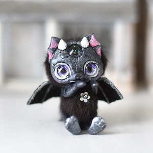 Tiny Dragon Ooak Toy Miniature Plush Fantasy Doll Creature Animal Art Doll Collectible SaponyukArtDolls
