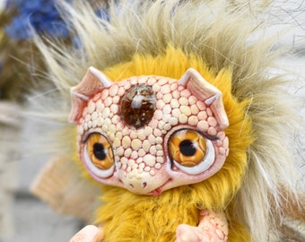 Dragon doll, fantasy creature,  fantasy animal, toy ooak rainbow, creature dragon