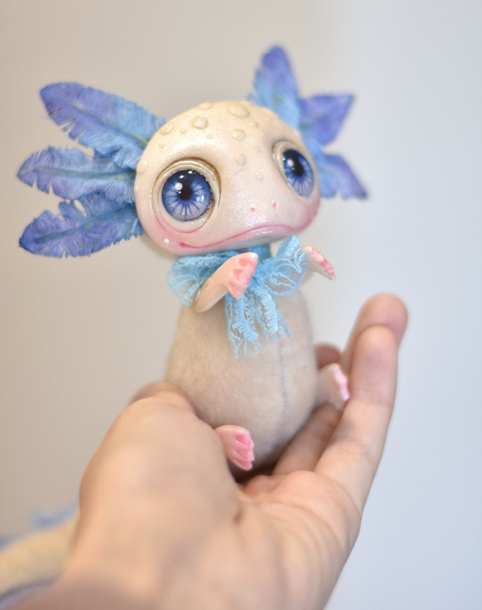 Axolotl Ooak Toy Baby Plush Fantasy Stuffed Toys Sculpture Animal
