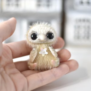 Tiny Bird Plush Ooak Toy Miniature Chicken Sculpture Art Doll Fantasy Creature Animal Stuffed Toy SaponyukArtDolls