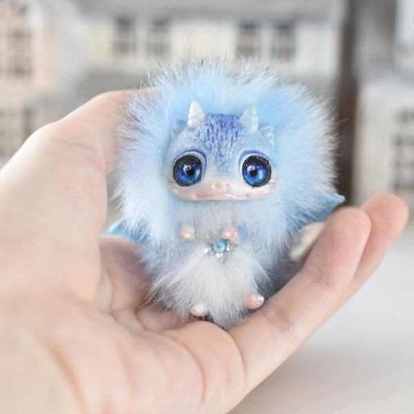 Dragon Ooak Toy Miniature Plush Fantasy Doll Creature Animal Art Doll Collectible SaponyukArtDolls