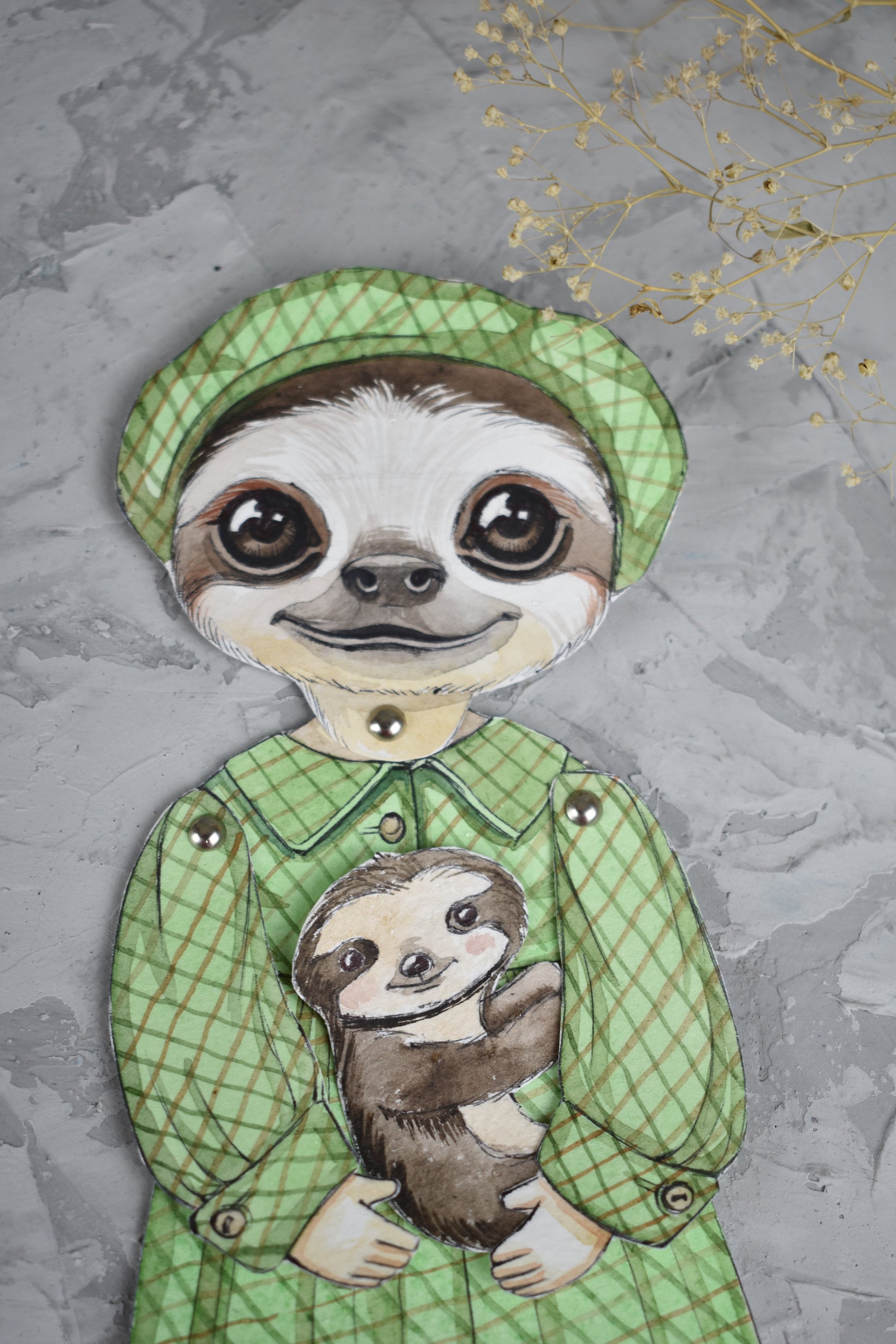 Sloth Paper Toy Sloth Gifts, Sloth Ornament, Paper Sloth, Paper Toys, Paper Crafts ...