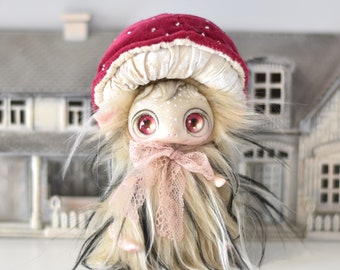 Mushroom Fantasy Creature Ooak Toy Art Doll Plush Magical Toy Sculpture Wild Forest SaponyukArtDolls