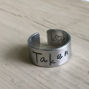 Personalized Couples Ring - Silver - Couples Ring - Taken with initials