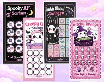 Pacote Desafio de Economias Assustador – Planilhas de Controle de Economias A6 – Jogo de Orçamento Bruxo para Imprimir – Halloween – Download Imediato