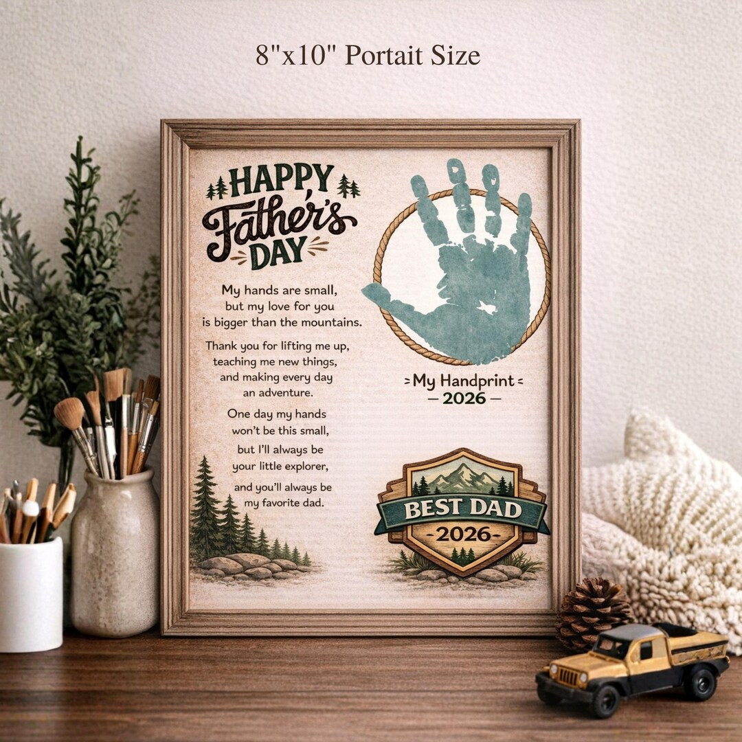 Fathers Day Handprint Printable Craft Kids Handprint Gift for Dad Daddy ...