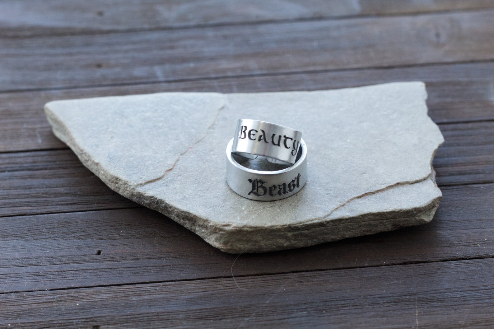 Couples Rings Set Silver Couples Rings Beauty Beast Etsy