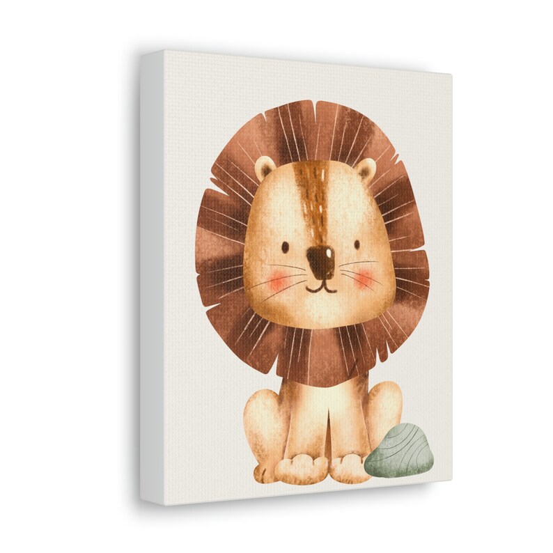 Safari Animals Lion Canvas Nursery Wall Art Etsy