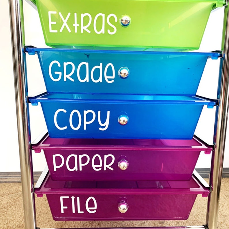 Customized Labels for 10 Drawer Rolling Teacher Cart Teacher Etsy