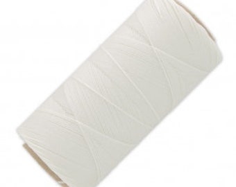 bookbinding supplies sydney 2 Rolls 1mm White (Blanc) Linhasita Waxed Polyester Macrame Cord