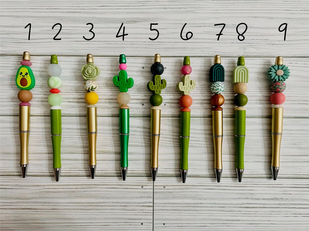 Silicone Beaded Twist Top Pens Etsy