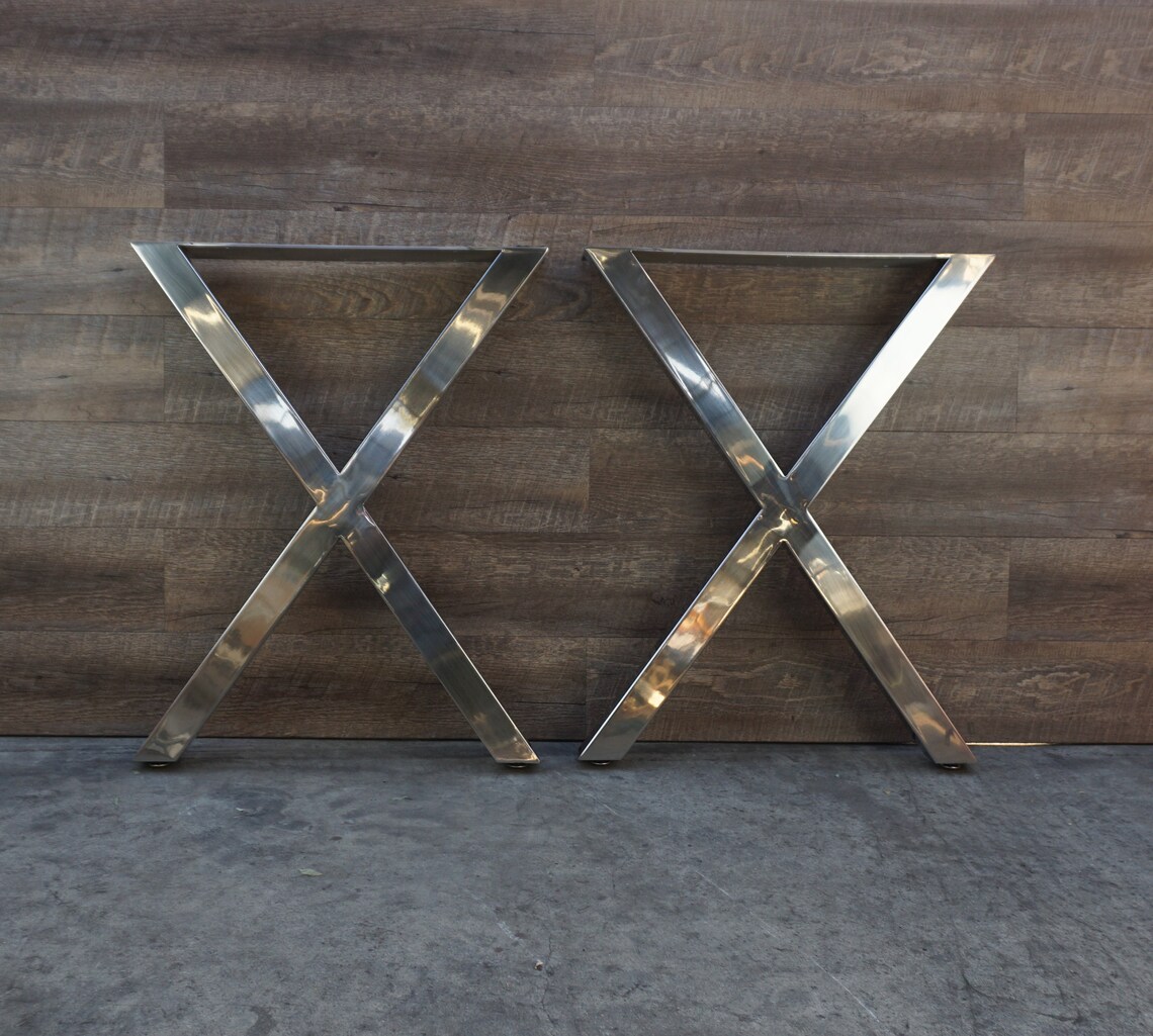 Stainless Steel Mirror Finish Table Legs X Shape Etsy