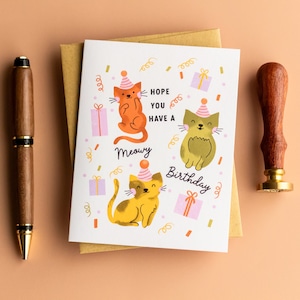 Carte d'anniversaire pour chat Carte pour amoureux des chats Carte d'anniversaire pour propriétaire d'animal de compagnie pour elle