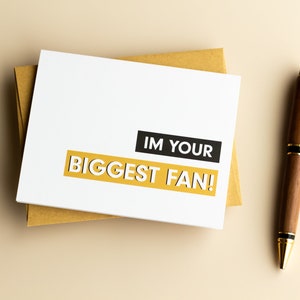 Soy tu mayor fan / Tarjeta pensando en ti / Tarjeta de aliento para amigos / Tarjeta de amistad / Tarjeta con mensaje personalizado