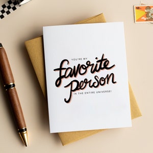 Cartão de aniversário You're My Favorite Person para namorado | Presente de aniversário personalizado | Mensagem personalizada
