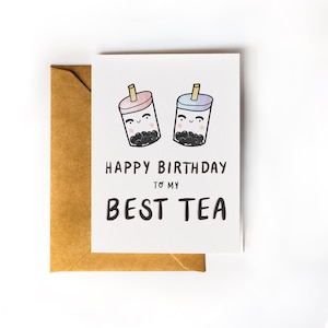 Best Friend Birthday Card, BFF Card, Boba Birthday Card, Personalized Best Friend Birthday Card, Your My Best Tea