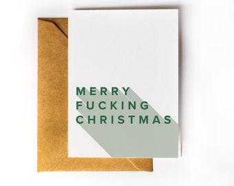 Merry Fucking Christmas, Funny Christmas Cards for Friends, Sarcastic Christmas Cards, Retro Christmas, Personalized Message Card