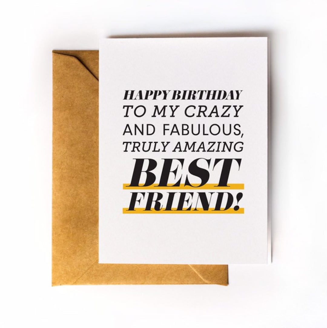 Best Friend Birthday, Best Friend Card, Card for Her, Funny Birthday ...