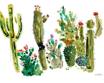 Party Line Up Watercolor Print