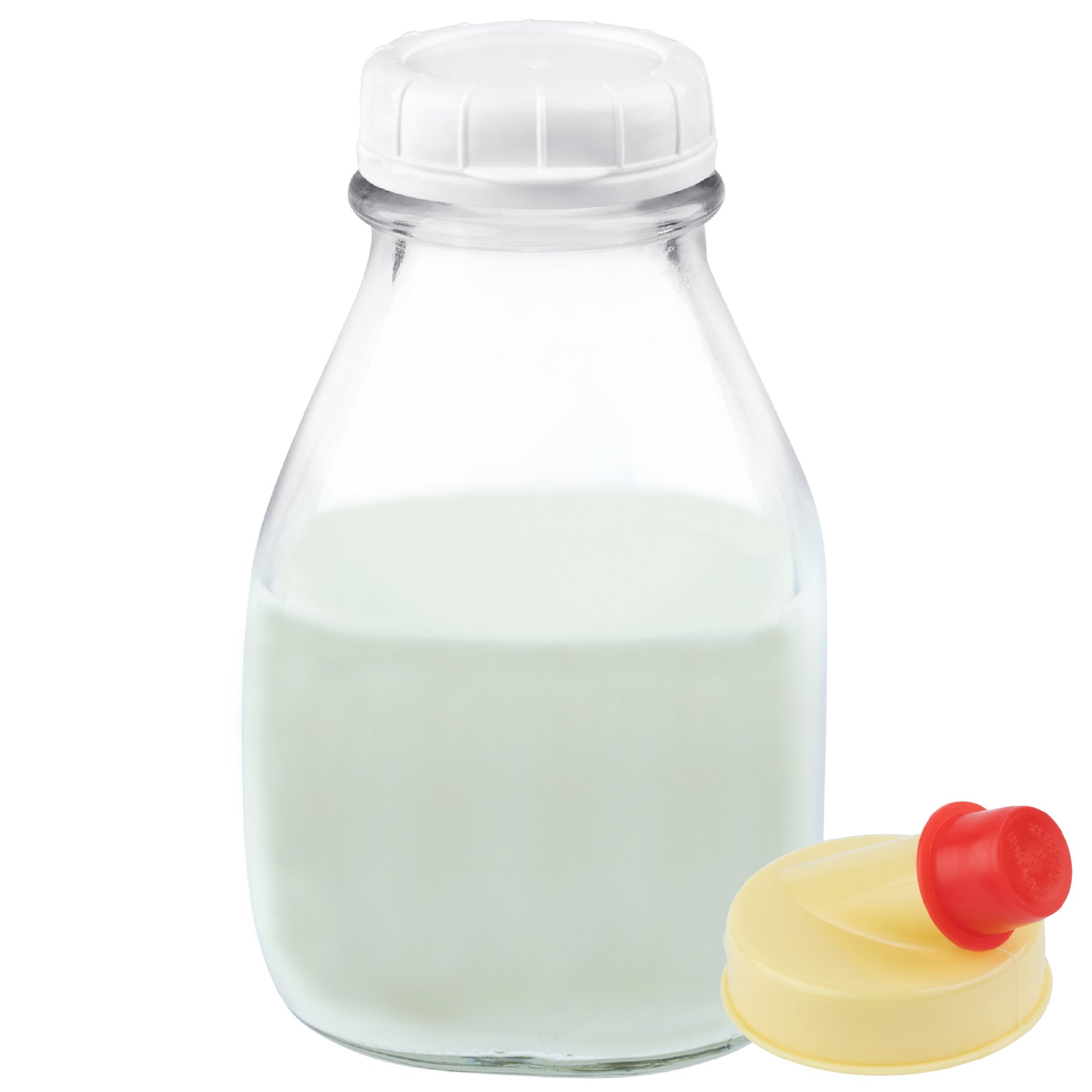 Brocche Per Latte In Vetro Kitchentoolz 1,8L - Contenitori Per Frigo Con 2 Tappi, Prodotto In USA - 5