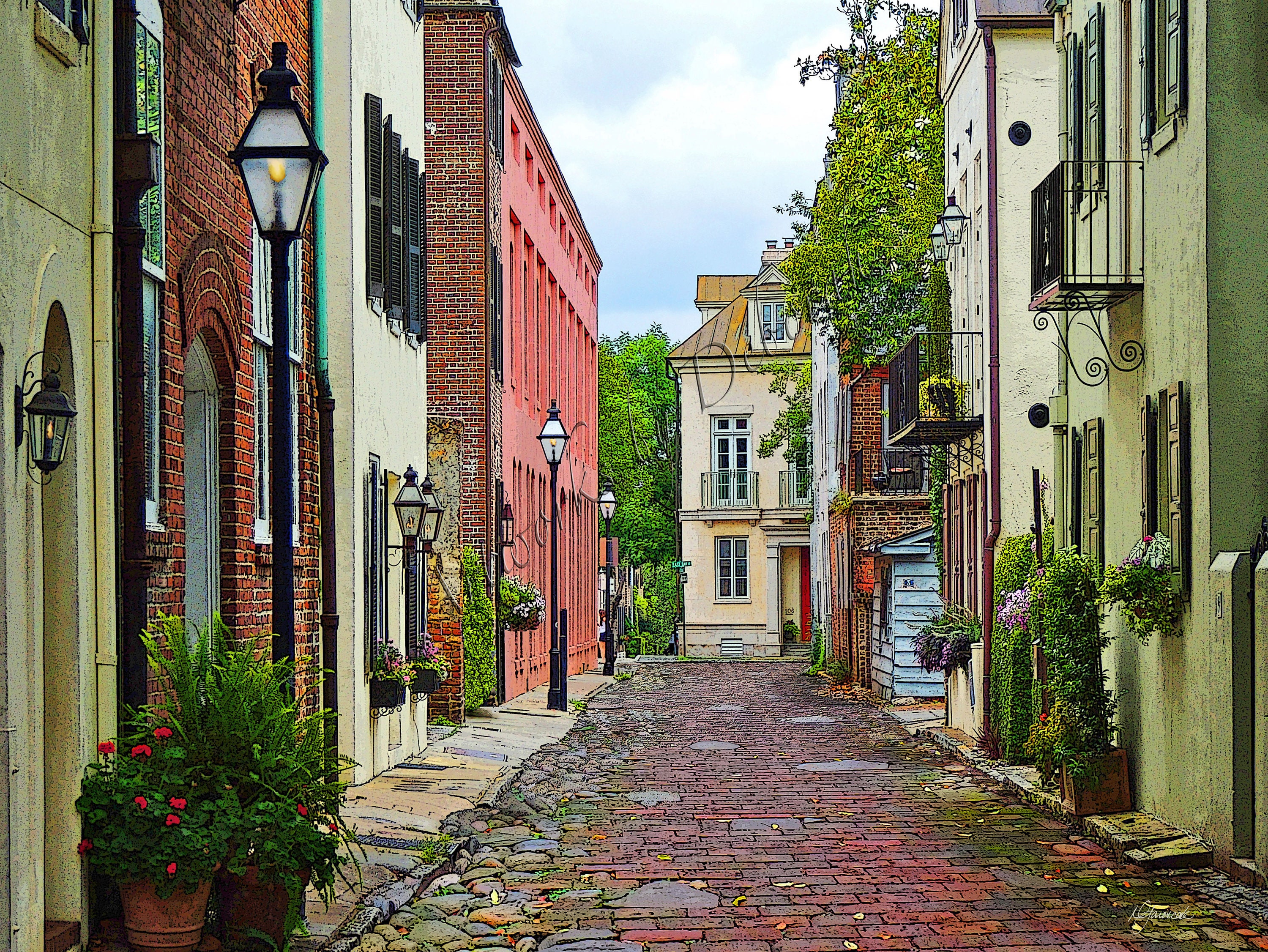 Charleston SC Charleston Print Charleston Art French Etsy