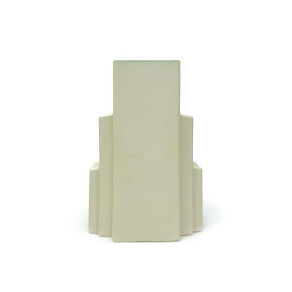 Vaso de porcelana Coors Pottery de 9" estilo arranha-céu, estilo império, branco, verde, modernista, art déco, idade da máquina, futurista, raro, anos 1930 e 30