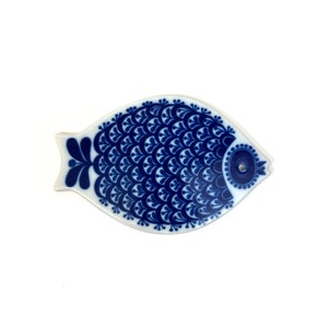Arne Lindaas Porsgrund 8" Sottopentola per pesce in porcellana Flow Blue Cobalt Mid Century Modern MCM Norvegia norvegese anni '70 anni '70