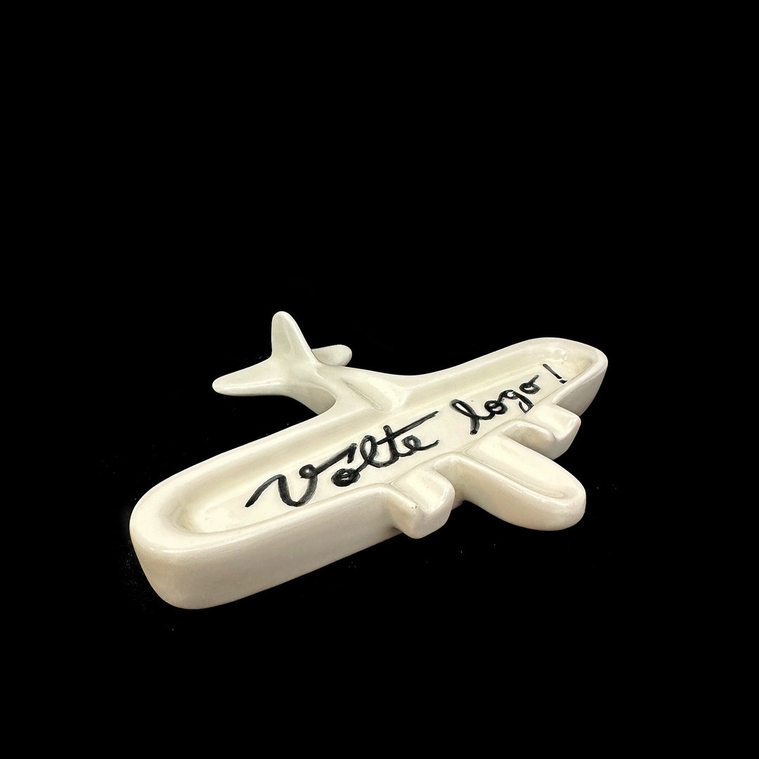 Modernist Airplane Ashtray Volte Logo! Signed ROSA Brazilian Pottery ...