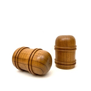 Pair of Teak Salt & Pepper Shakers Sculptural Mid Century Modern MCM Danish Gunnar Cyrén Style 1960s 60s