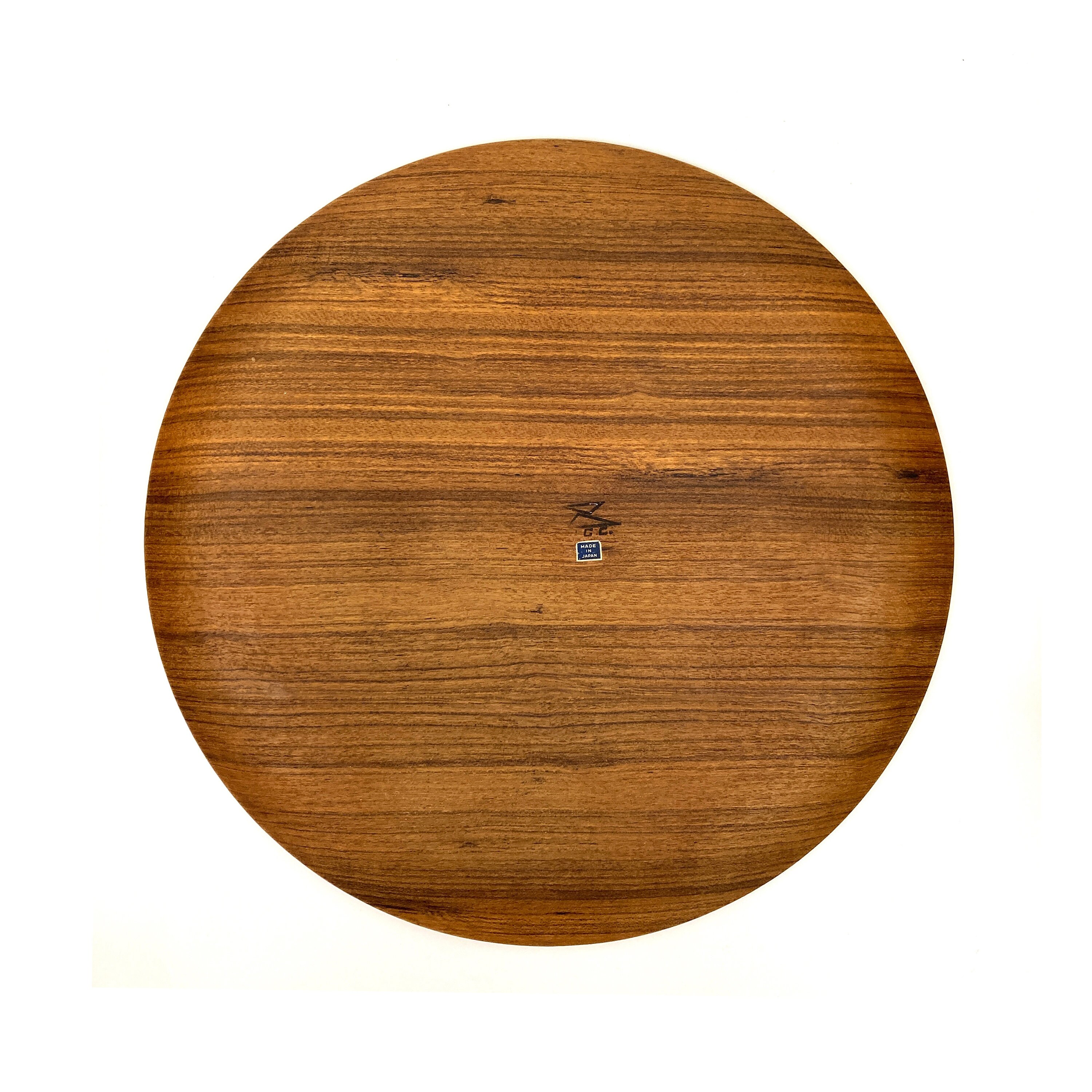 青峰重道 NCC 15インチ ラウンド チーク トレイ 象嵌 国立工芸協会