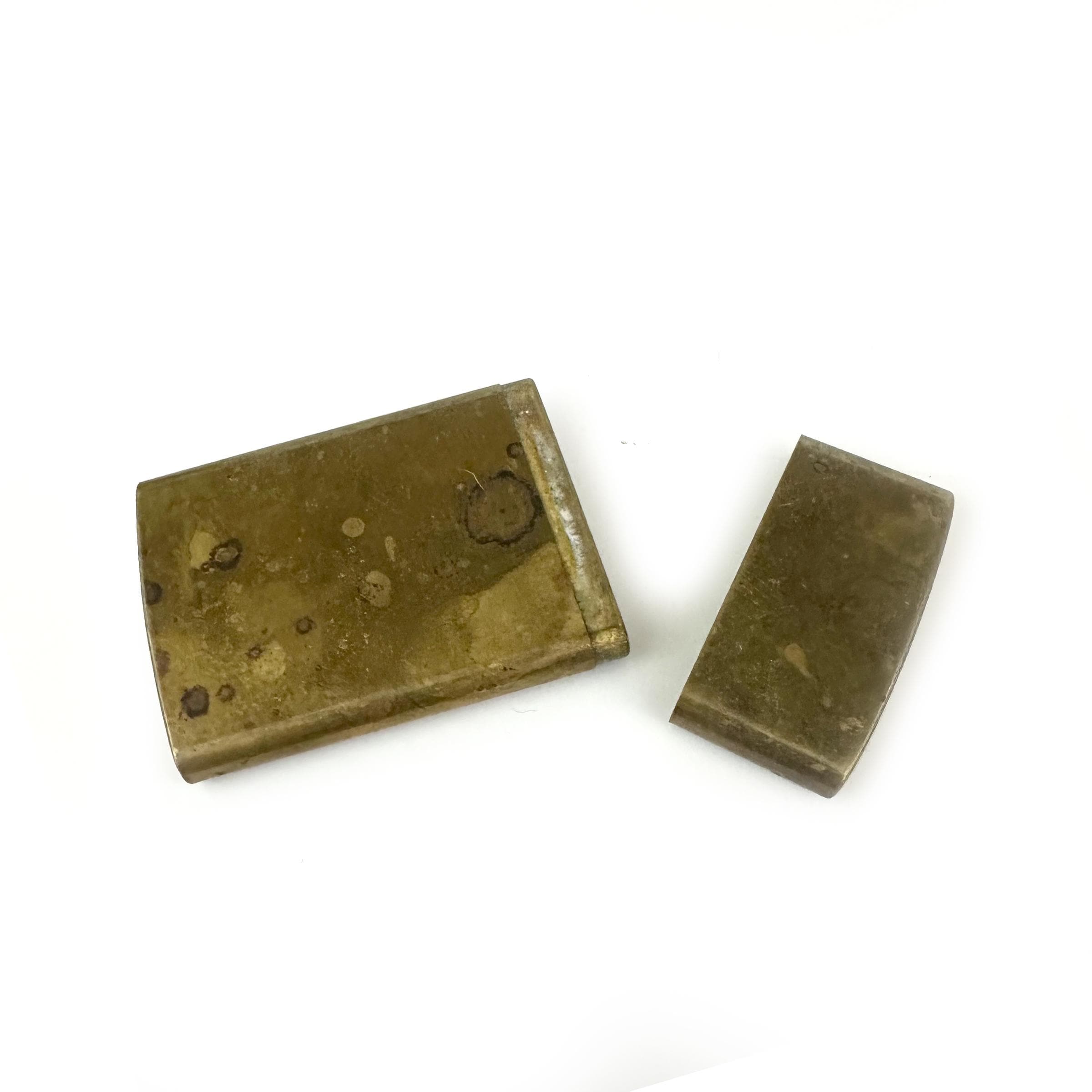 Chas. T. Kennedy No. 9 Brass Lidded Case Slim Cigarette Box Credit Card  Holder Japan WWII 1960s 60s