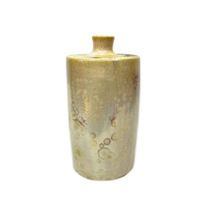 Minori Thorpe Crystalline Glaze Studio Pottery Vase Japanese Earthen Ceramic Japan Delaware Mid Century Modern MCM