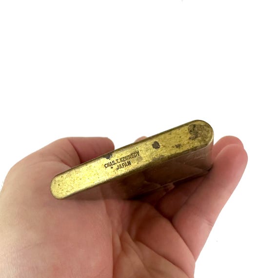 Chas. T. Kennedy No. 9 Brass Lidded Case Slim Cigarette Box Credit
