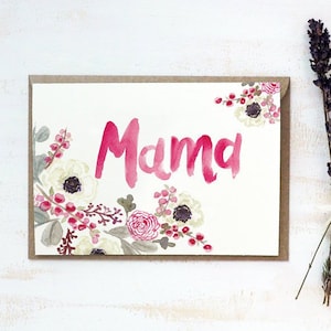 Klappkarte | Muttertag mit handgemalten Tulpen - Blume,Druck,Grußkarte,Illustration,Glückwunsch,Mama,Handgemalt,Aquarell,Handlettering,Druck