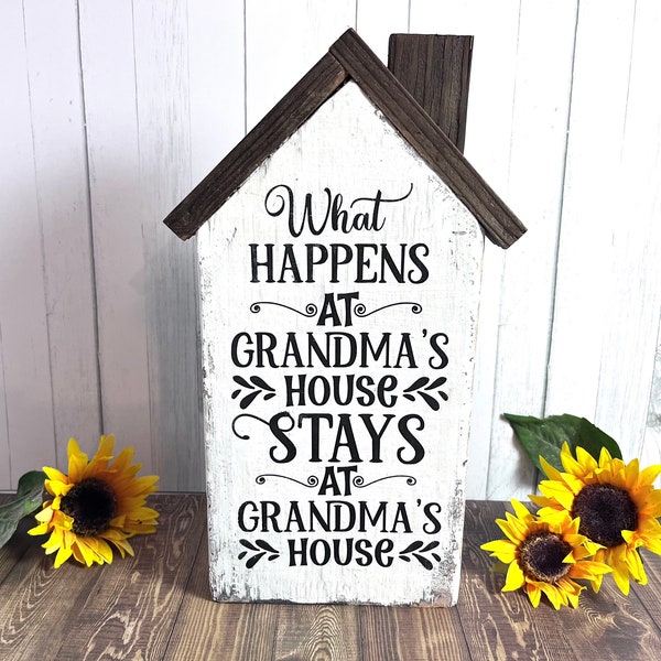 Wood Sign For Grandma House Gift For Mom Love Grandma Sign For Kitchen Farmhouse Shabby Chic For Grandma House Wood Sign Funny Grandma Sign