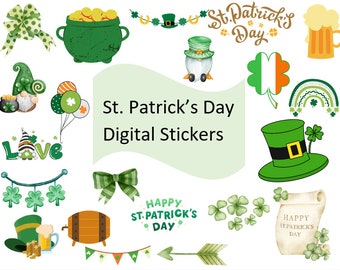 St. Patrick Sticker | Goodnotes_PNGs | Vorgeschnitten | Digitale Aufkleber |