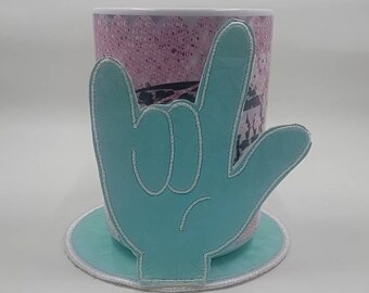 Mug Rugs ASL kitchen decor table setting Coasters Valentine's Day Gift