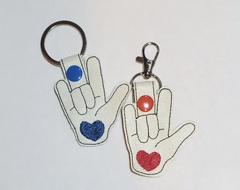 ASL Snap Tab, keychain, key fob