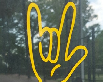 ASL Love Car Decal ASL Deaf Awareness