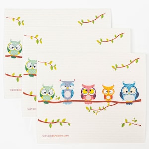 Owl Friends Swedish Dishcloths: Eco Friendly Reusable Cleaning Cloths, Set of 3