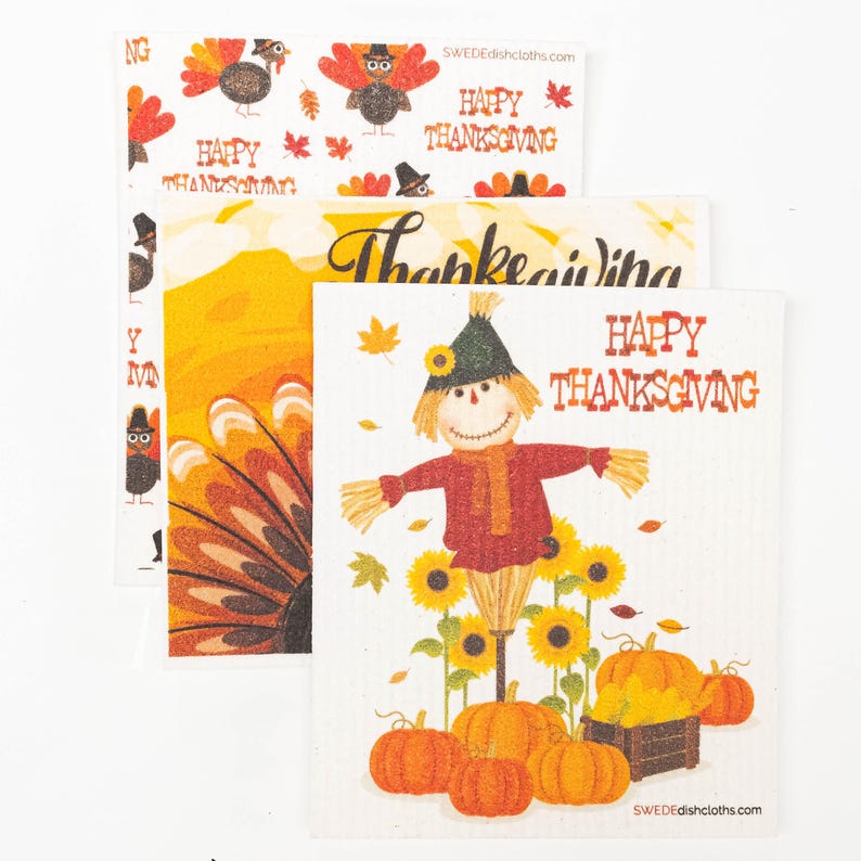Thanksgiving Swedish Dishcloth Set