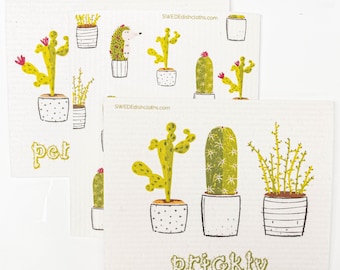 Cactus Swedish Dishcloth Set: Eco Friendly Cleaning Cloths