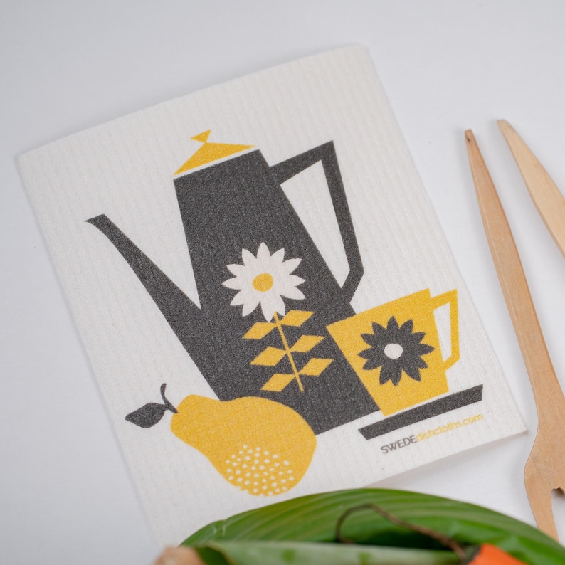 Retro Coffee Swedish Dishcloths - Thumbnail 2