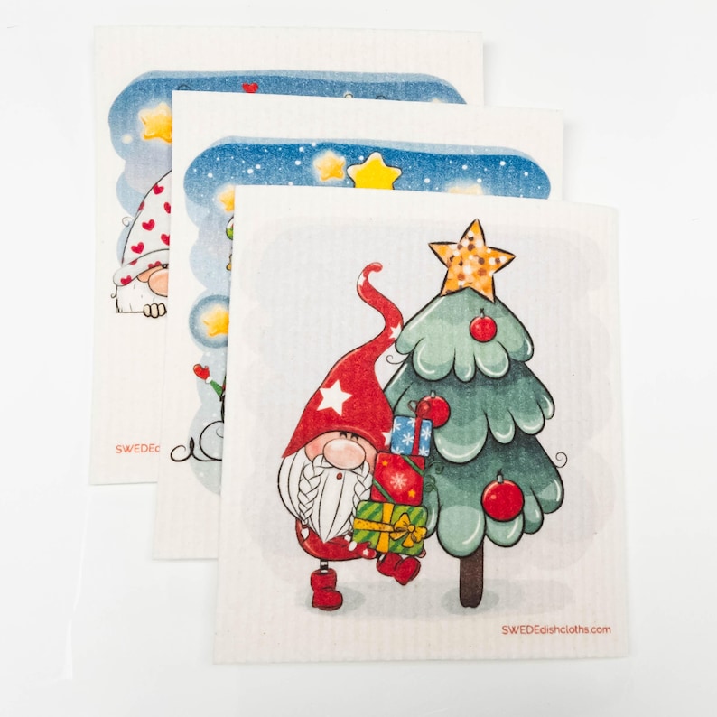 Christmas Gnomes Swedish Dishcloths - Thumbnail 2