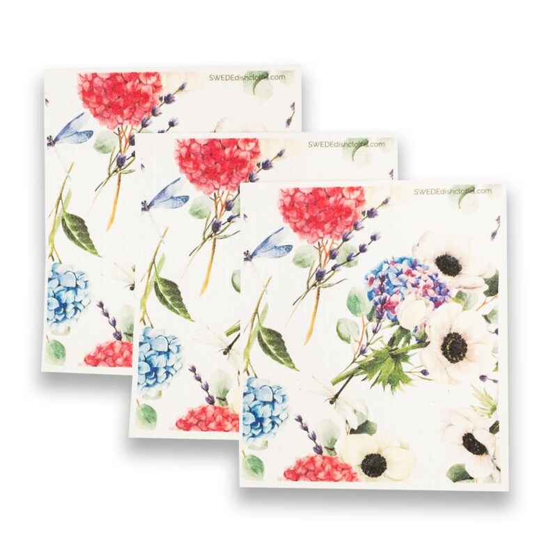 SWEDEdishcloths - Swedish Dishcloth Dragonfly Hydrangea - Thumbnail 4