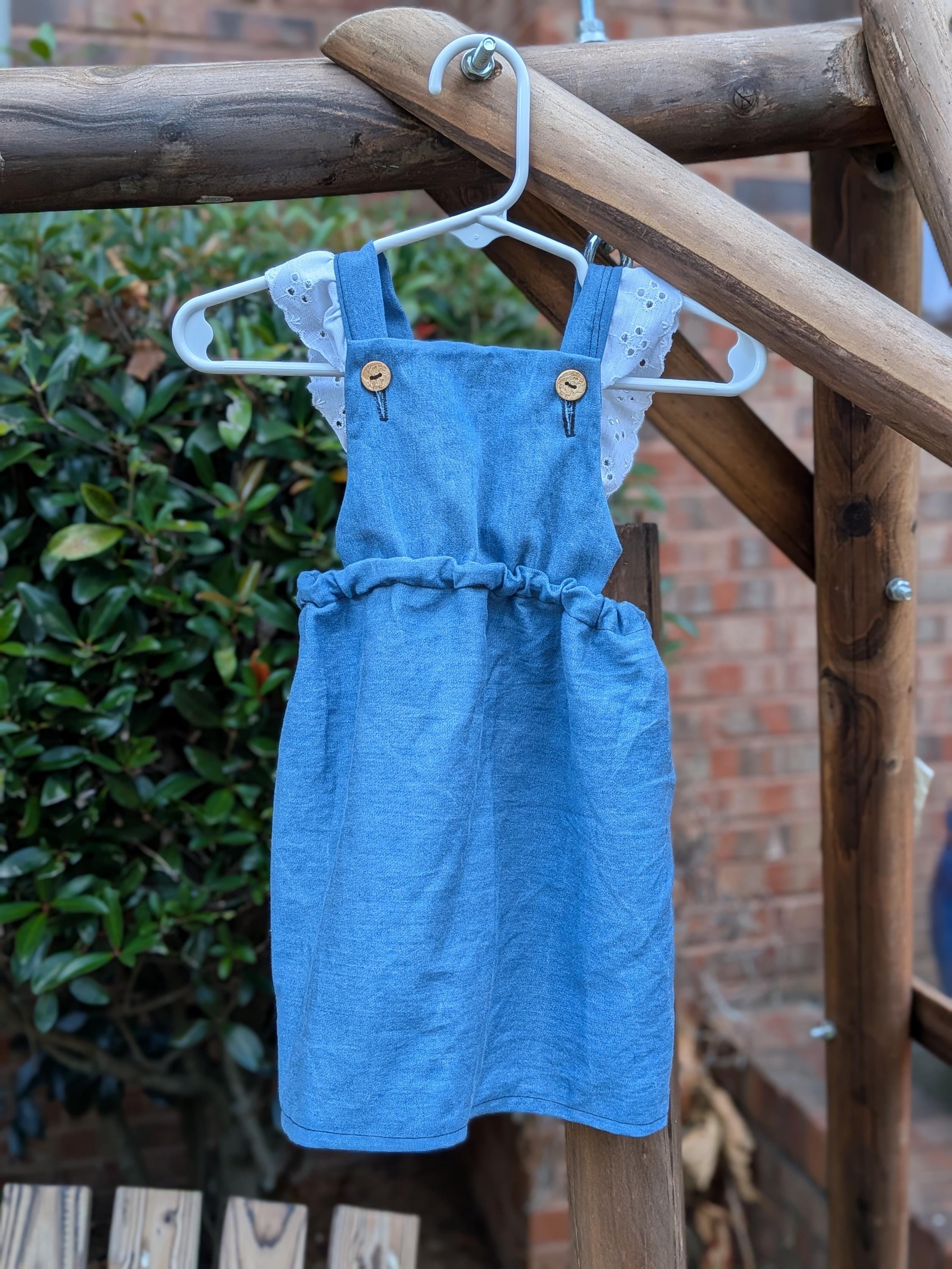chinese dress ladies Dark Blue Denim Danni Pinafore Mini Dress main image 0