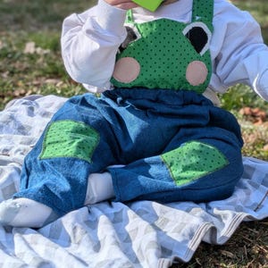 Frog Baby Overalls: Size 0-18 Months