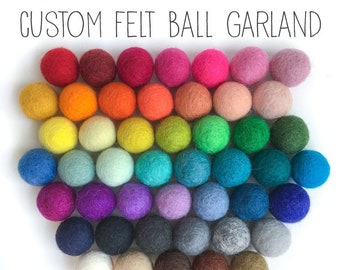 Custom Felt Ball Pom Pom Garland - Choose Your Own Colours