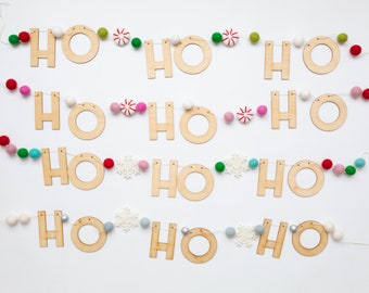 PREORDER* HOHOHO Garland - Christmas Felt Ball Garland - Classroom Decor - Playroom Decor - Nursery Decor - Christmas Gift - Party Decor